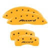 MGP 4 Caliper Covers Engraved Front Accord Engraved Rear Accord Yellow finish black ch