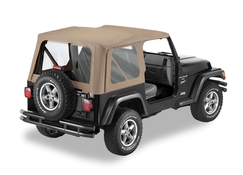 Bestop 97-02 Jeep Wrangler TJ Replace A-Top (Dark Tan Clear Windows No Door Skins Included)