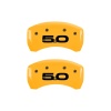 MGP Rear set 2 Caliper Covers Engraved Rear 2015/50 Yellow finish black ch