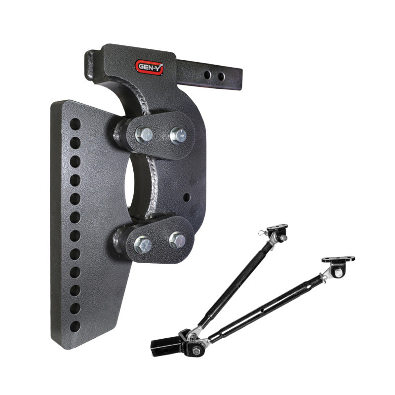 Gen-Y The Boss Torsion-Flex 2in Weight Distribution Shank 15.5in Drop 16K Hitch w/Stabilizer Kit