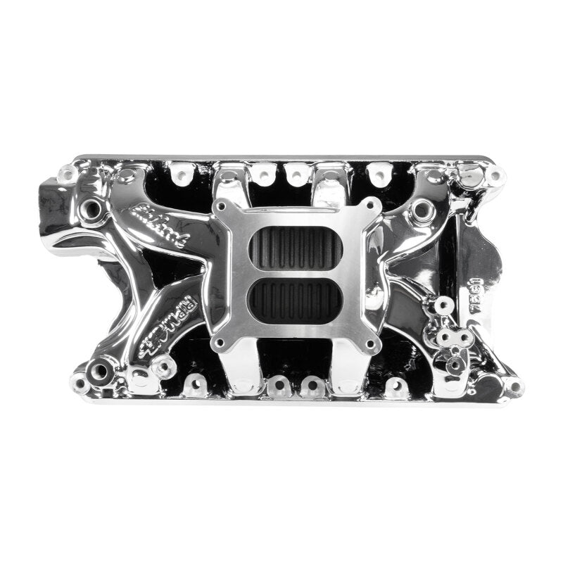 Edelbrock RPM Air-Gap Small Block Ford 351W Intake Manifold - Chrome Plasma Finish