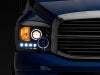 Raxiom 06-08 Dodge RAM 1500 LED Halo Projector Headlights- Black Housing (Clear Lens)
