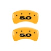 MGP Rear set 2 Caliper Covers Engraved Rear 50 Yellow finish black ch