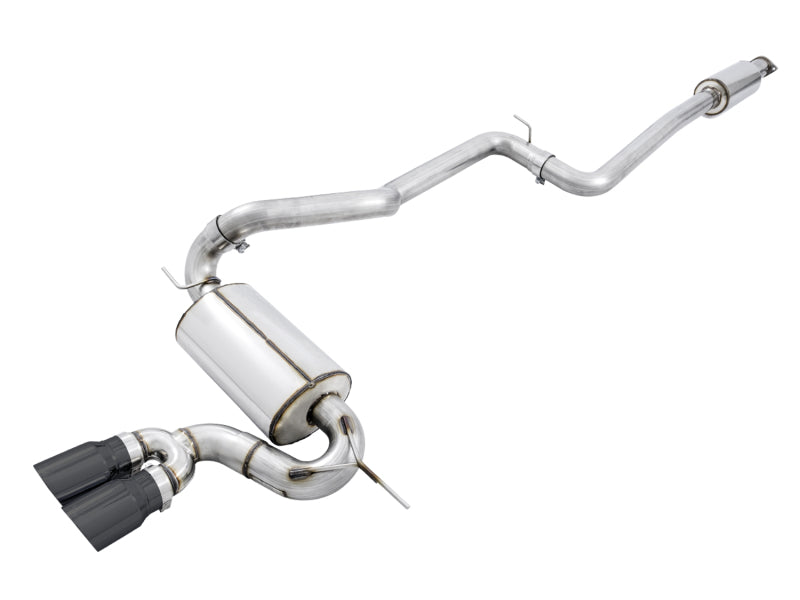 AWE Tuning Ford Focus ST Touring Edition Cat-Back Exhaust - Resonated - Diamond Black Tips