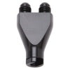 Russell Performance Billet Y-Block Adapter 3/8in SAE Quick Disconnect (2) -6AN Male Flare Black