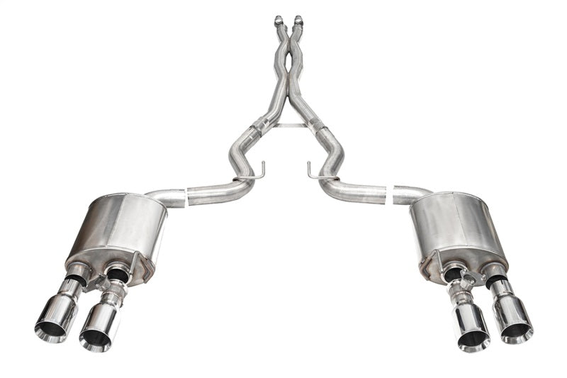 Corsa 24+ Ford Mustang Dark Horse 5.0L 3in Dual Rear Exit Cat-Back w/Twin 4.5in Polish Straight Tip