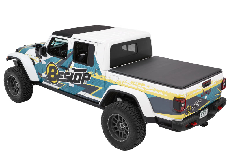 Bestop Fold Soft Tonneau - 20-26 Jeep Gladiator For 5 Ft. Bed Ez (Premium Black Twill)
