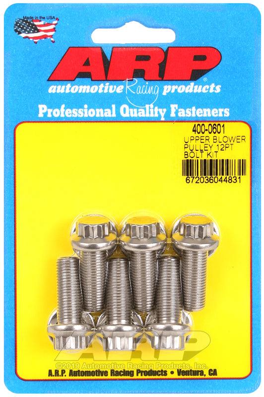 ARP Upper blower pulley SS 12pt bolt kit