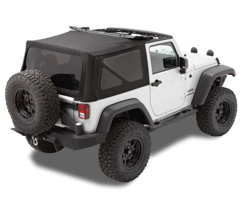 Bestop 10-18 Jeep Wrangler JK 2-Door Replace A-Top (Prem Blk Twill Tinted Windows No Door Skins )