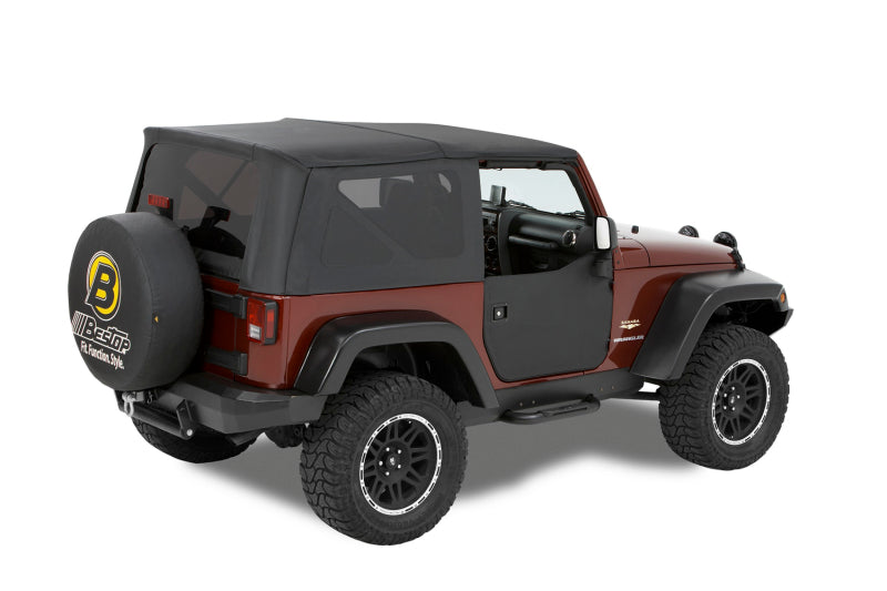 Bestop 07-18 Jeep Wrangler JK Lower Fabric Doors (Front Doors Black Diamond)