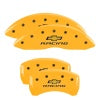 MGP 4 Caliper Covers Engraved Front & Rear Chevy racing Yellow finish black ch