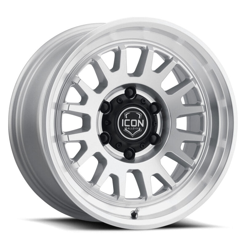 ICON Anza 17x8.5 5x150 25mm Offset 5.75in BS Silver Machined Wheel