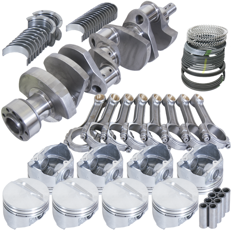Eagle Chevy 350 1Pc 3.750in Crank 5.700in I-Beam Rods 4.060in Pistons 153 Tooth FP Balanced Assembly
