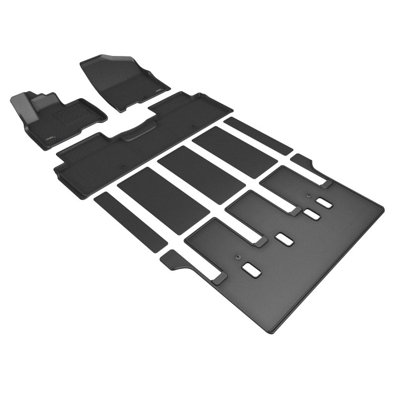3D MAXpider 22-24 Kia Carnival 7-Seat W/ Rear Auto Seat Kagu Black R1 R2 R3