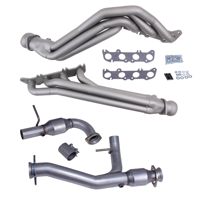BBK 11-14 Ford F150 Coyote 5.0L 1-3/4in Long Tube Headers w/High Flow Catted Y-Pipe (Ti Ceramic)