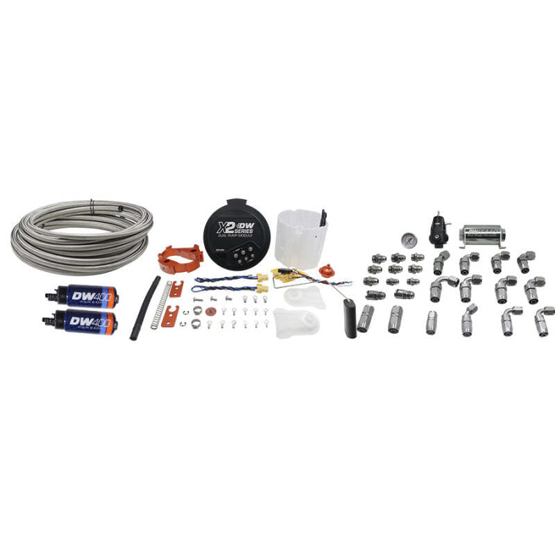 DeatschWerks 2006+ X2 Series Fuel Pump Module w/ Dual DW400 Pumps and Return PTFE Plumbing Kit