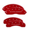 MGP 4 Caliper Covers Engraved 2012+ Ford Explorer Front and Rear - Red - Silver Characters