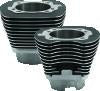 S&S Cycle 1999+ BT 4-1/8in Bore Cylinder Set For 124in & 124in Hot Set Up Kits - Wrinkle Black