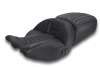 Mustang 23-26 Harley CVO Road Glide, Street Glide, Heated ST Deluxe 1pc 2Up Blk w/Gun Metal Thread
