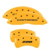 MGP 4 Caliper Covers Engraved Front Camaro Rear Z28 Yellow Finish Black Char 2000 Chevy Camaro