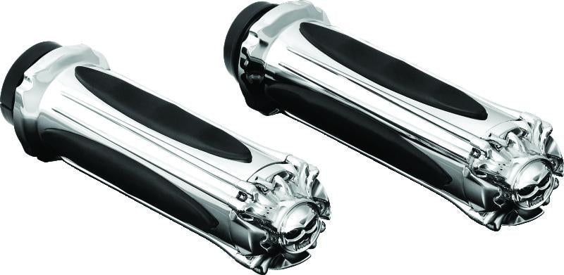 Kuryakyn Zombie Grips Without Throttle Boss Throttle-By-Wire Chrome