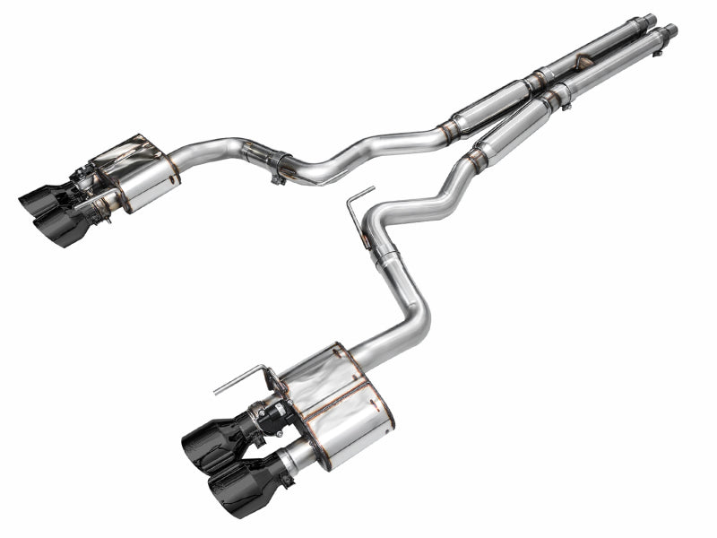 AWE 2024 Ford Mustang GT Fastback S650 RWD SwitchPath Cat-Back Exhaust w/ Quad Diamond Black Tips