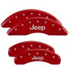 MGP 4 Caliper Covers Engraved Front & Rear 21-25 Grand Cherokee - Red w/ Jeep Logo